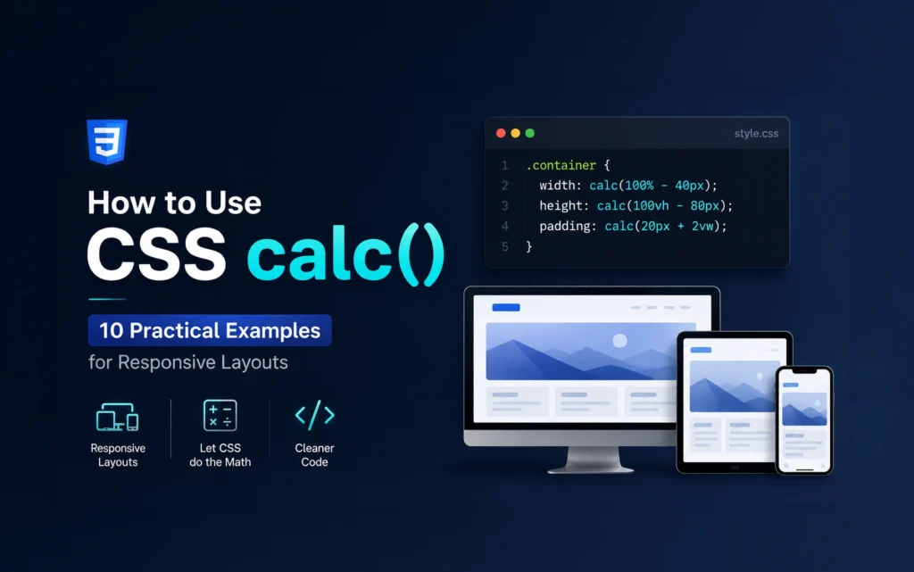 How to Use CSS calc(): 10 Practical Examples for Responsive Layouts