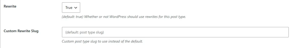Select True for Rewrite CPT UI Add/edit Post Type
