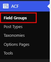 Field Groups option for ACF