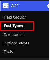 Post Types ACF