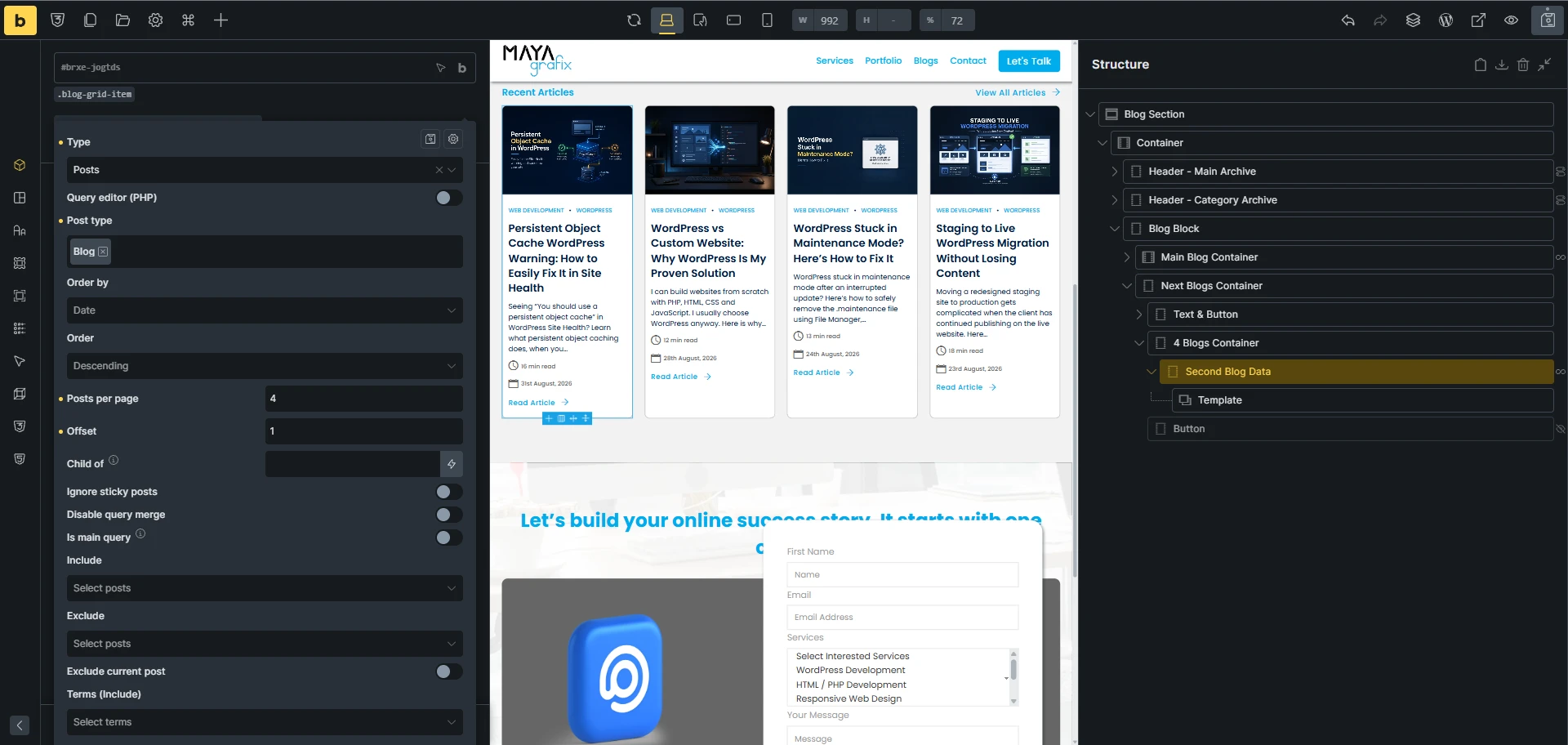 Bricks Builder Filter Multiple Query Loops: A Practical Workaround 3 Next 4 blogs Second Query Loop with offset 1