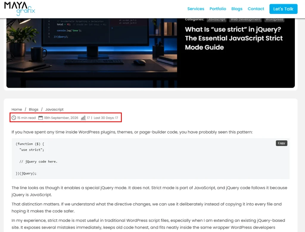 Bricks Component on Single Blog Template