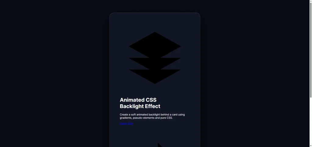 CSS Backlight Effect after card styles