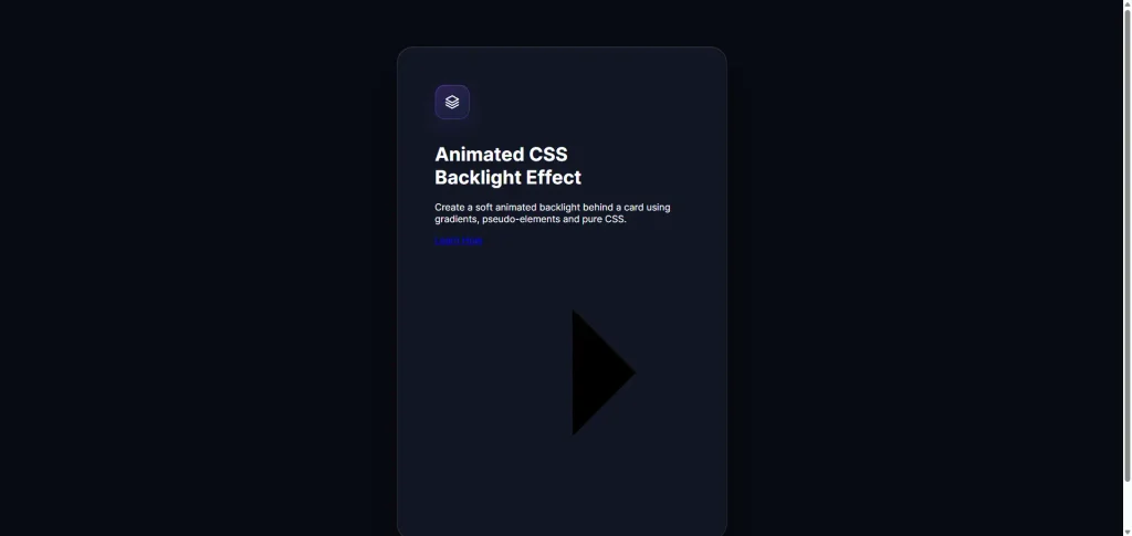 CSS Backlight Effect after Card Icon styles