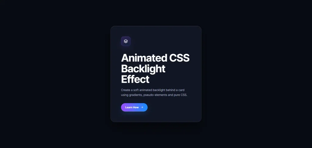 CSS Backlight effect after full card styles added