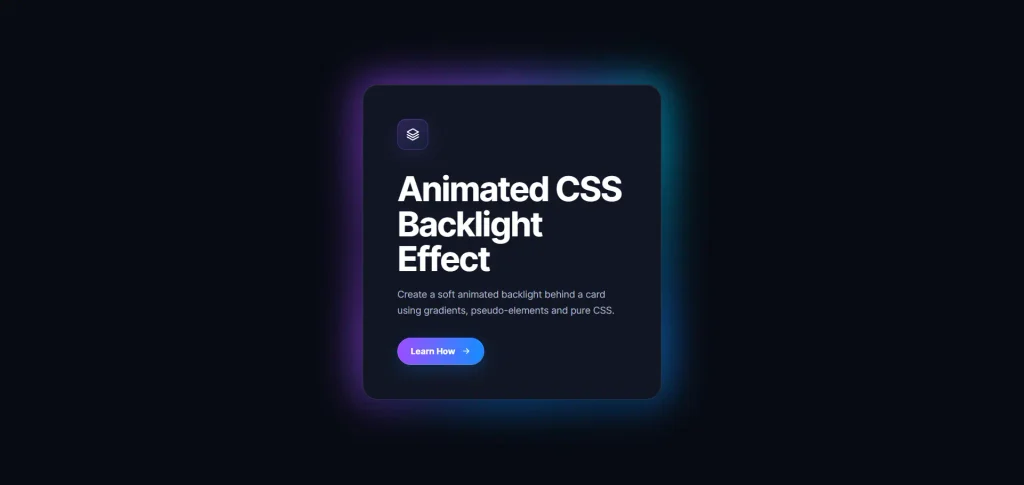 CSS Backlight Effect after the glow added