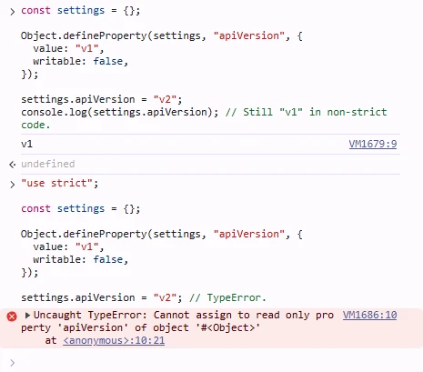 What Is “use strict” in jQuery? The Essential JavaScript Strict Mode Guide 3 Throwing error in strict mode