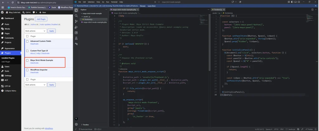What Is “use strict” in jQuery? The Essential JavaScript Strict Mode Guide 4 Custom Plugin and the PHP and JS code