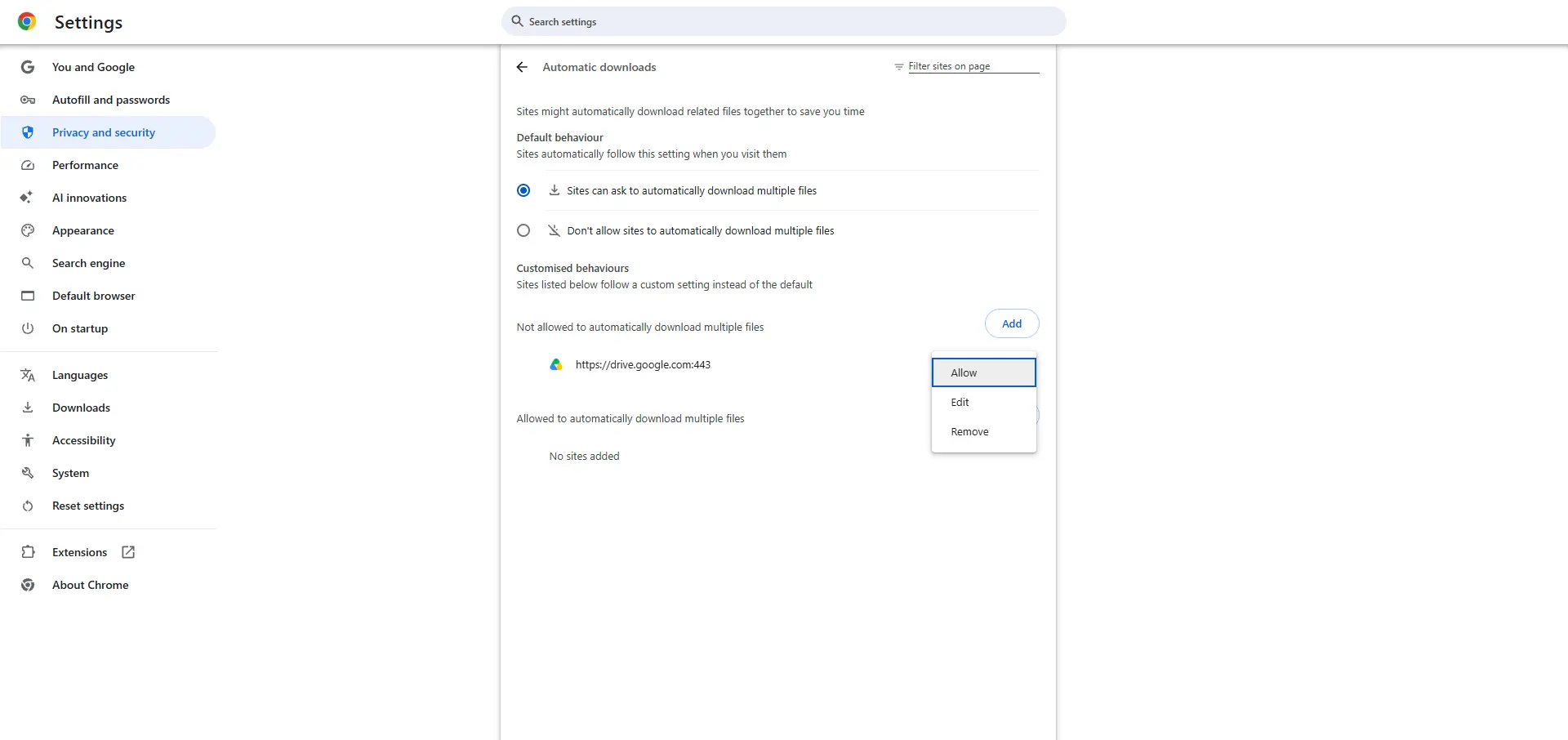 Google Drive Split Zip Files - Add Permission
