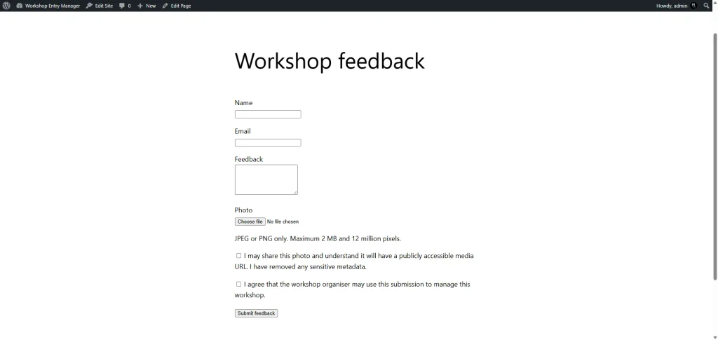 WordPress Custom Database Table Made Easy with a Powerful Custom Plugin 4 Wordpress Custom Database Tables - Feedback Page