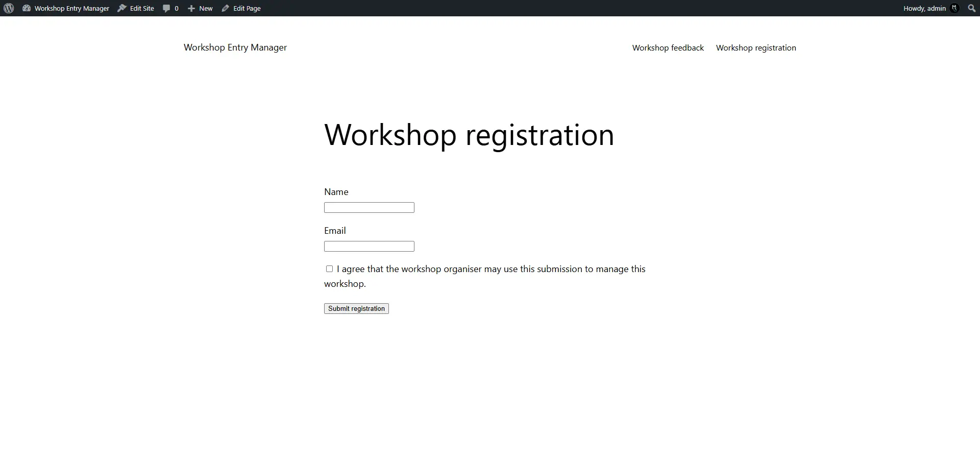 WordPress Custom Database Table Made Easy with a Powerful Custom Plugin 3 Wordpress Custom Database Tables - Registration Page