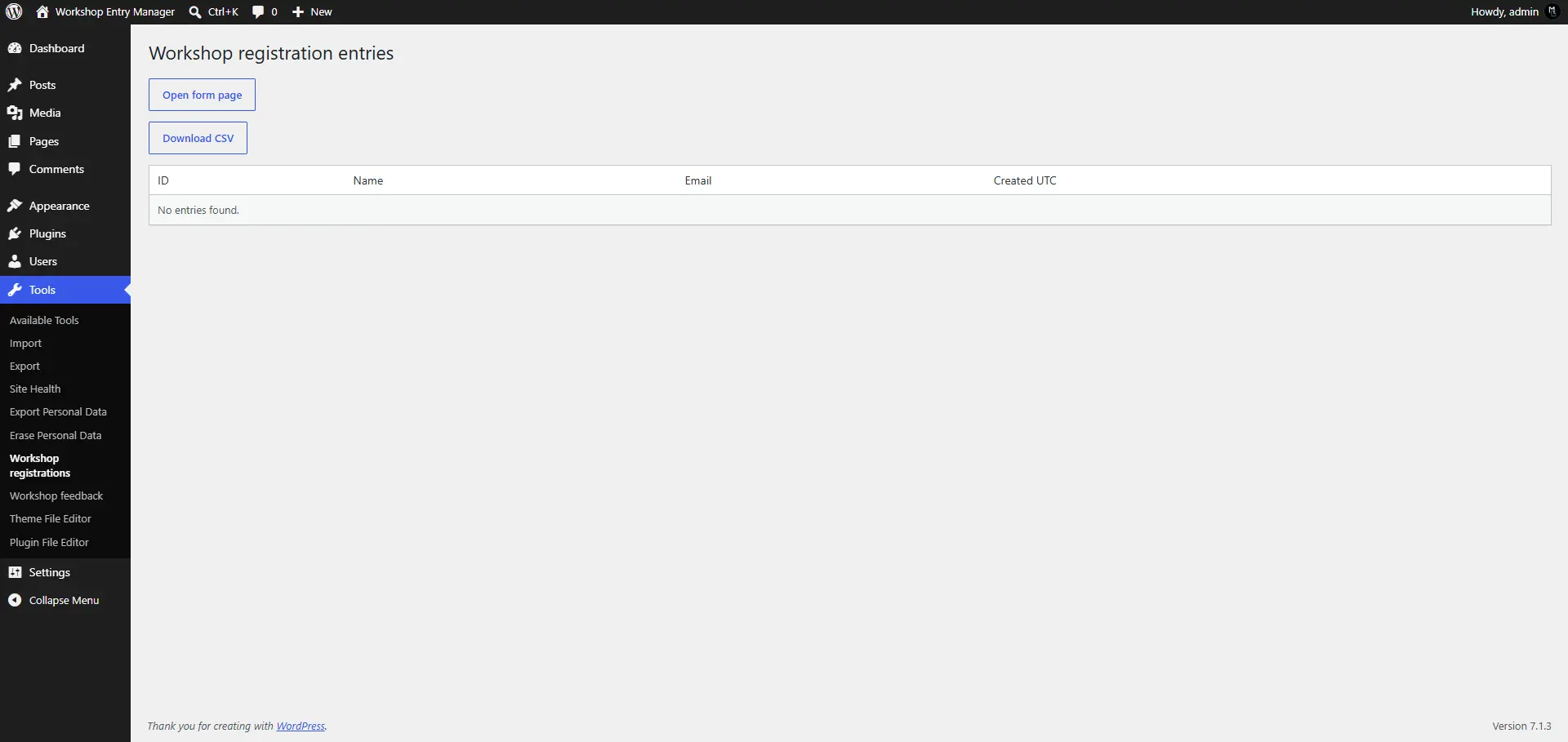 WordPress Custom Database Table Made Easy with a Powerful Custom Plugin 6 Wordpress Custom Database Tables -
Registration Admin Menu
