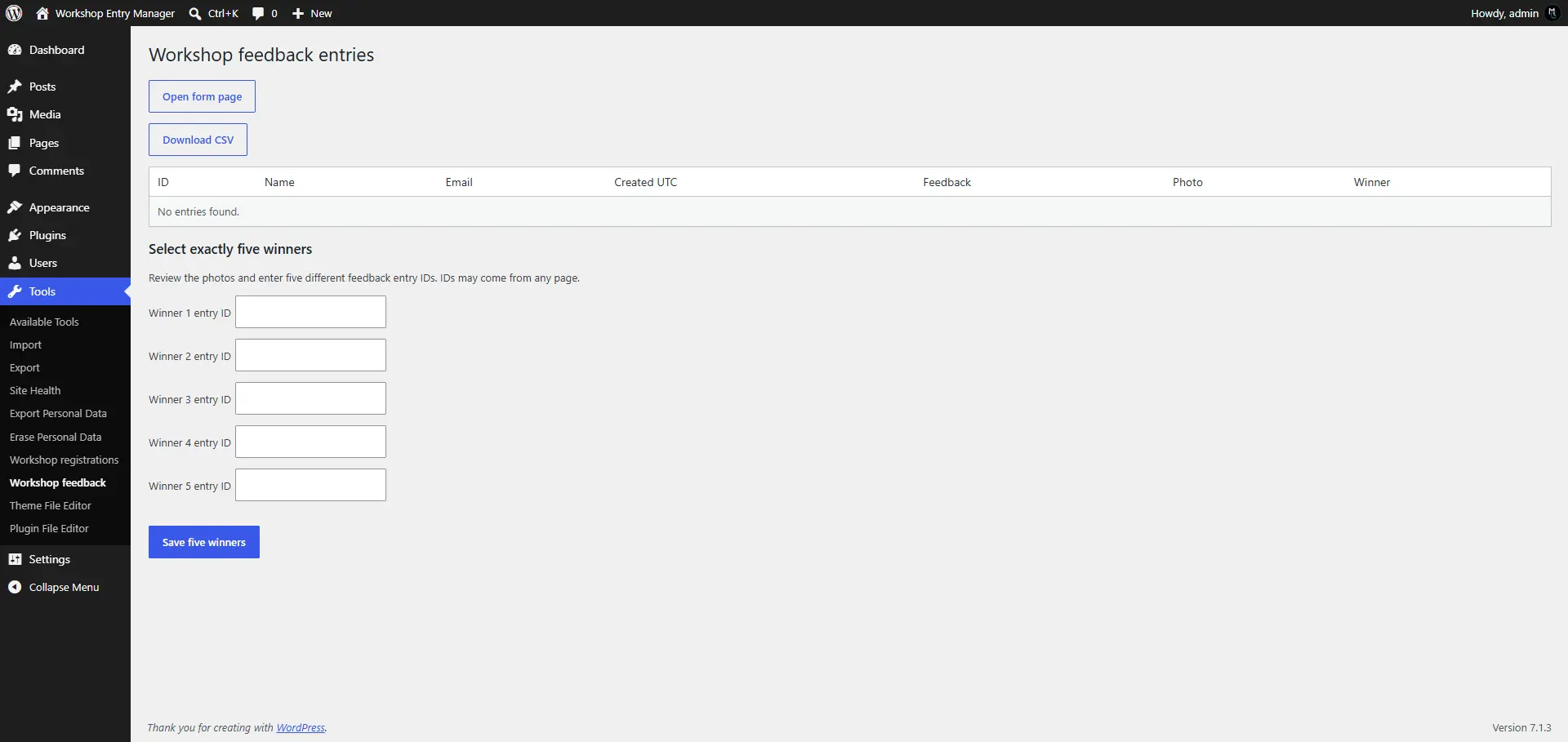 WordPress Custom Database Table Made Easy with a Powerful Custom Plugin 7 Wordpress Custom Database Tables -
Feedback Admin Menu