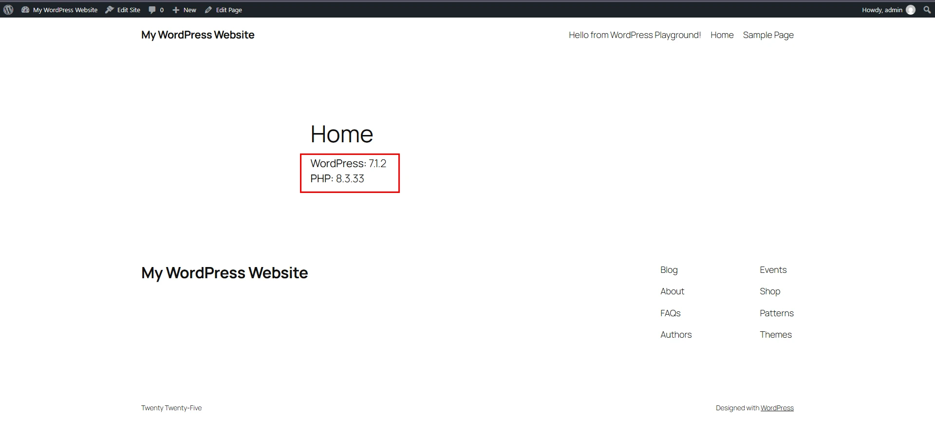 Wordpress Playground Plugin working