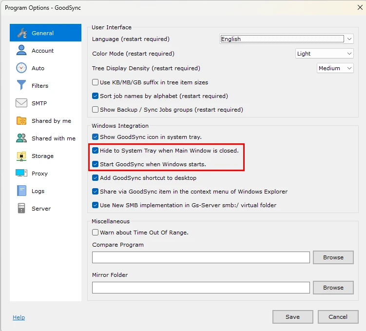 Keep Goodsync on to get the automatic sync working